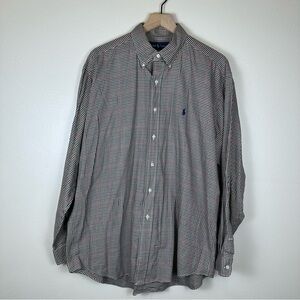 RALPH LAUREN Preppy Old Money Men's Large Blake Plaid Button Down Dress Shirt